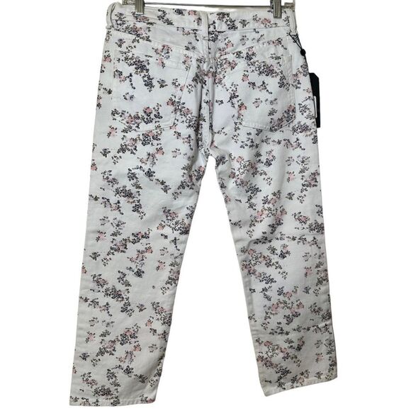 NWT Rag & Bone Micro Floral Boy Jeans Ankle Crop Pants White Women’s Size 24/0 - Picture 3 of 6